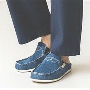 Walk Hero Womens Mules Blue Denim Arch Support Comfort Clogs Sneakers 9.5 NEW